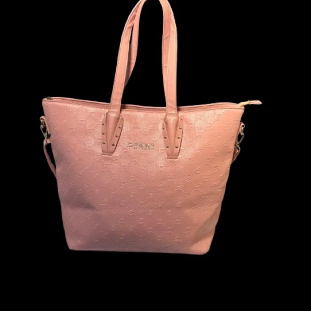 2/$25 Pink Trapezoid Tote with Double Handles and Zipper - Picture 2 of 15